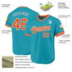 Custom Name Number Authentic Baseball Jersey - Teal Orange Gray Personalized Team Apparel Personalized Teal Orange-Gray Authentic
