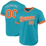 Custom Name Number Authentic Baseball Jersey - Teal Orange Gray Personalized Team Apparel Personalized Teal Orange-Gray Authentic