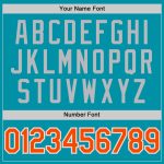 Custom Name Number Authentic Baseball Jersey - Teal Orange Gray Personalized Team Apparel Personalized Teal Orange-Gray Authentic