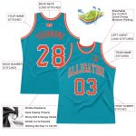Custom Name and Number Basketball Jersey | Teal Orange Gray Authentic Throwback Design Personalized Teal Orange-Gray Authentic