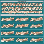 Customizable Teal Orange Pinstripe Baseball Jersey with Personalized Name and Number - Authentic Team Apparel Personalized