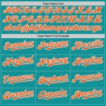 Custom Name & Number Authentic Baseball Jersey with Teal Orange-White 3D Gradient Twinkle Star Design Personalized Teal Orange-White