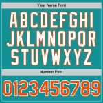 Custom Name & Number Authentic Baseball Jersey with Teal Orange-White 3D Gradient Twinkle Star Design Personalized Teal Orange-White