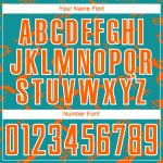 Custom Soccer Jersey with Abstract Teal Orange-White Design - Personalized Team Name & Number Personalized Teal Orange-White