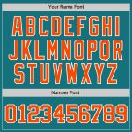 Personalized Authentic Baseball Jersey in Teal, Orange, and White Personalized Teal Orange-White Authentic Baseball Jersey