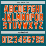 Custom Name Number Personalized Baseball Jersey - Teal Orange White Authentic Team Jersey Personalized Teal Orange-White