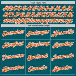 Custom Name Number Personalized Baseball Jersey - Teal Orange White Authentic Team Jersey Personalized Teal Orange-White