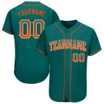Custom Name Number Authentic Baseball Jersey in Teal Orange-White Drift Fashion Personalized Teal Orange-White Authentic