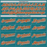 Custom Name and Number Authentic Gradient Baseball Jersey in Teal Orange and White - Personalized Team Jersey Personalized