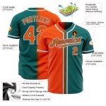 Custom Name and Number Authentic Gradient Baseball Jersey in Teal Orange and White - Personalized Team Jersey Personalized