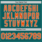 Custom Team Name and Number Sleeveless Baseball Jersey - Personalized Teal Orange-White Authentic Design Personalized Teal