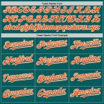 Custom Team Name and Number Sleeveless Baseball Jersey - Personalized Teal Orange-White Authentic Design Personalized Teal