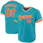 Custom Team Baseball Jersey - Personalized Authentic Throwback Jersey in Teal, Orange & White with Name & Number Personalized