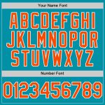 Custom Team Baseball Jersey - Personalized Authentic Throwback Jersey in Teal, Orange & White with Name & Number Personalized