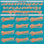 Custom Team Baseball Jersey - Personalized Authentic Throwback Jersey in Teal, Orange & White with Name & Number Personalized