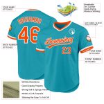 Custom Team Baseball Jersey - Personalized Authentic Throwback Jersey in Teal, Orange & White with Name & Number Personalized