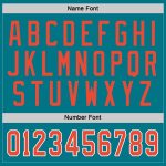 Custom Team Hockey Jersey with Personalized Name and Number in Teal, Orange, and White Personalized Teal Orange-White Hockey