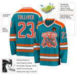 Custom Teal Orange White Hockey Jersey - Personalized Team Sports Apparel Personalized Teal Orange-White Hockey Jersey