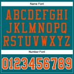 Custom Football Jersey with Personalized Name and Number - Teal Orange White Mesh Authentic Team Jersey Personalized Teal