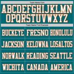 Custom Football Jersey with Personalized Name and Number - Teal Orange White Mesh Authentic Team Jersey Personalized Teal