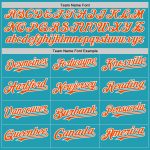 Custom Teal Orange and White Baseball Jersey with Personalized Name and Number - Authentic Throwback Design Personalized