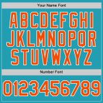 Custom Teal Orange and White Baseball Jersey with Personalized Name and Number - Authentic Throwback Design Personalized