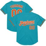 Custom Teal Orange and White Baseball Jersey with Personalized Name and Number - Authentic Throwback Design Personalized