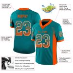 Custom Teal Orange White Football Jersey with Personalized Name and Number - Drift Fashion Team Apparel Personalized Teal