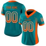 Custom Teal Orange White Football Jersey with Personalized Name and Number - Drift Fashion Team Apparel Personalized Teal