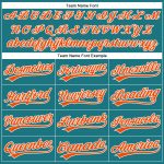 Custom Teal Orange-White Golf Polo Shirt with Personalized Name and Number Performance Apparel Personalized Teal Orange-White