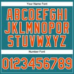 Custom Teal Orange-White Golf Polo Shirt with Personalized Name and Number Performance Apparel Personalized Teal Orange-White