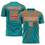 Personalized Teal Orange Sublimation Soccer Jersey Uniform - Custom Sports Apparel Personalized Teal Orange-White Sublimation