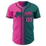 Custom Name Number Baseball Jersey - Personalized Teal Pink Black Gradient Fashion for Team Personalized Teal Pink-Black