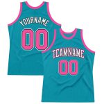Custom Basketball Jersey with Personalized Name and Number, Teal Pink Black Authentic Throwback Style Personalized Teal Pink-Black