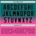 Custom Personalized Varsity Letterman Jacket for Team with Name & Number - Teal Pink Black Bomber Full-Snap Fashion Outerwear