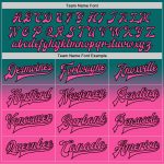 Custom Personalized Varsity Letterman Jacket for Team with Name & Number - Teal Pink Black Bomber Full-Snap Fashion Outerwear