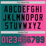 Custom Name and Number Teal Pink Black Gradient Varsity Letterman Bomber Fashion Jacket Personalized Teal Pink-Black Bomber