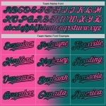 Custom Name Number Unisex Softball Jersey Teal Pink Black Gradient Fashion Two-Button Design Personalized Teal Pink-Black