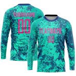 Personalized Soccer Jersey Team Custom Name & Number Teal Pink-Royal Uniform Personalized Teal Pink-Royal Sublimation Soccer