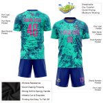 Personalized Soccer Jersey Team Custom Name & Number Teal Pink-Royal Uniform Personalized Teal Pink-Royal Sublimation Soccer