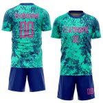 Personalized Soccer Jersey Team Custom Name & Number Teal Pink-Royal Uniform Personalized Teal Pink-Royal Sublimation Soccer