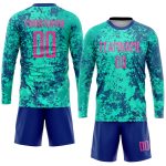 Personalized Soccer Jersey Team Custom Name & Number Teal Pink-Royal Uniform Personalized Teal Pink-Royal Sublimation Soccer