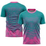 Custom Soccer Jersey with Personalized Name and Number - Teal Pink Sublimation Team Uniform Personalized Teal Pink Sublimation