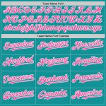 Custom Name and Number Gradient Star Baseball Jersey - Teal Pink White 3D Pattern Design Personalized Teal Pink-White 3D