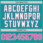 Custom Name and Number Gradient Star Baseball Jersey - Teal Pink White 3D Pattern Design Personalized Teal Pink-White 3D