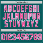 Custom teal, pink and white sleeveless baseball jersey, side view