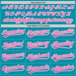 Custom Name Number Baseball Jersey - Personalized Teal Pink White Authentic Throwback Team Jersey Personalized Teal Pink-White