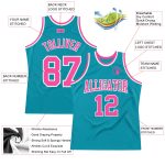 Custom Name Number Basketball Jersey - Personalized Teal Pink White Authentic Throwback Personalized Teal Pink-White Authentic
