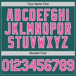 Custom Name and Number Authentic Baseball Jersey - Personalized Teal Pink-White Line Design Personalized Teal Pink-White
