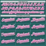 Custom Name and Number Authentic Baseball Jersey - Personalized Teal Pink-White Line Design Personalized Teal Pink-White